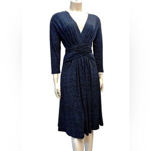 Michael Kors Vneck Dress. Can Be Worn Two Ways. Blue and black speckled design.